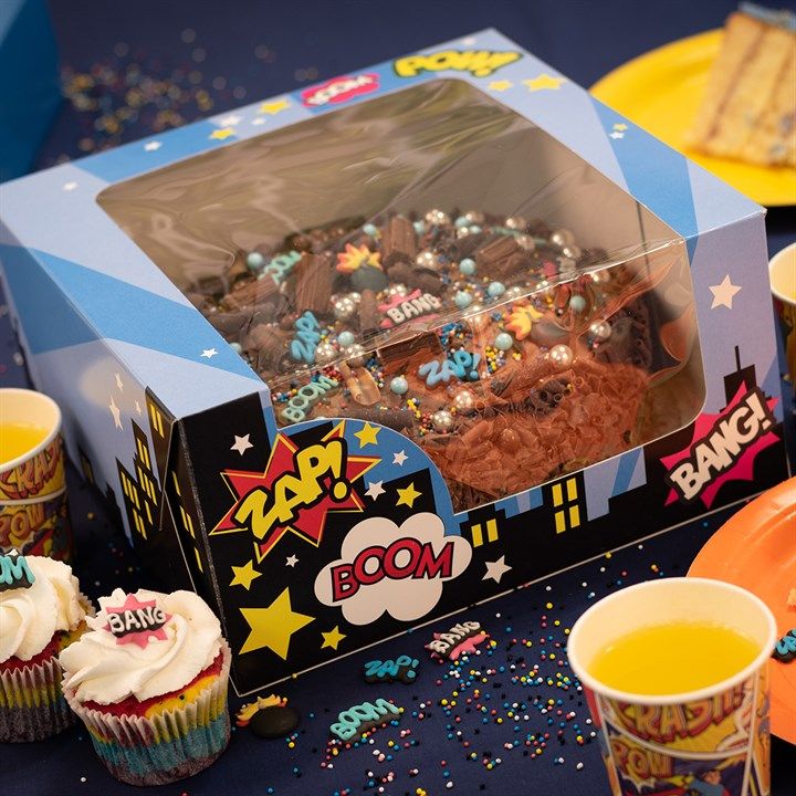 Superhero - 10 x 5" Cake Box (PACK OF 1 SINGLE)