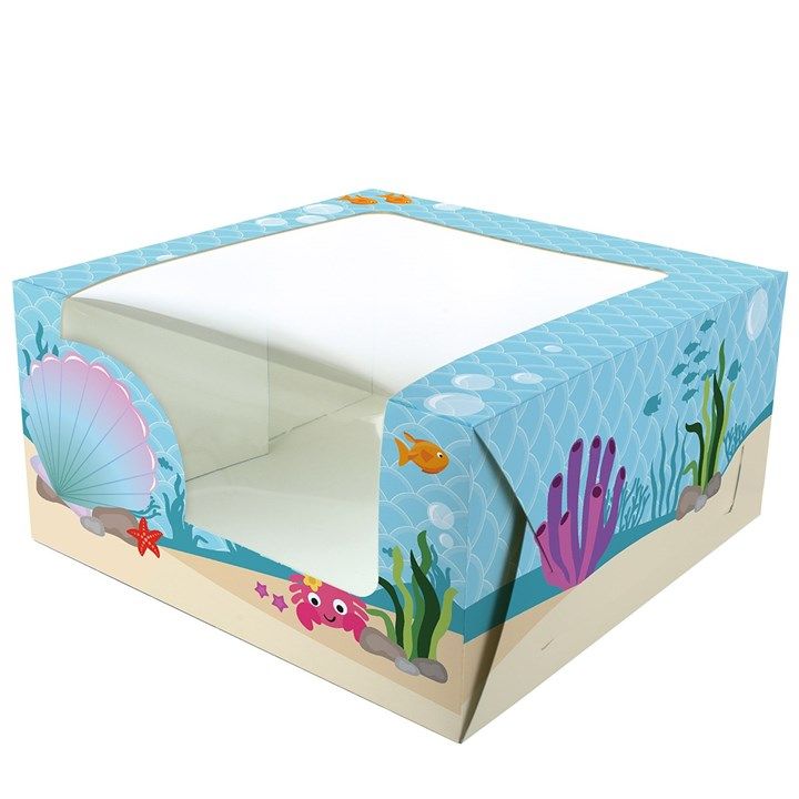 Mermaid - 10 x 5" Cake Box (PACK OF 1 SINGLE)