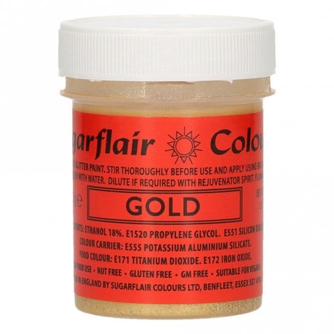 Sugarflair Edible Glitter Paint Gold - 35g