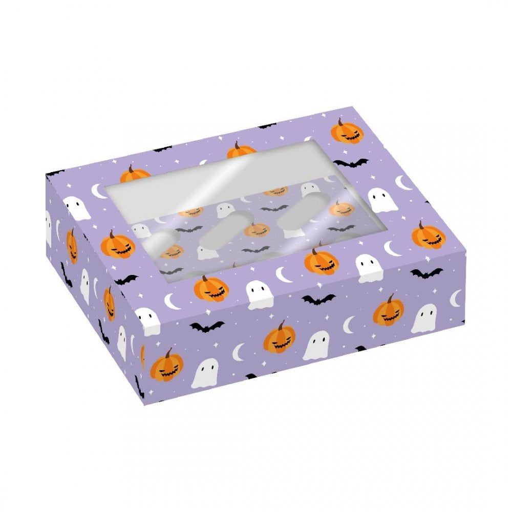 Fright Night Halloween Cupcake Box - 6 Cupcakes (PACK OF 2 - DEEP 4")