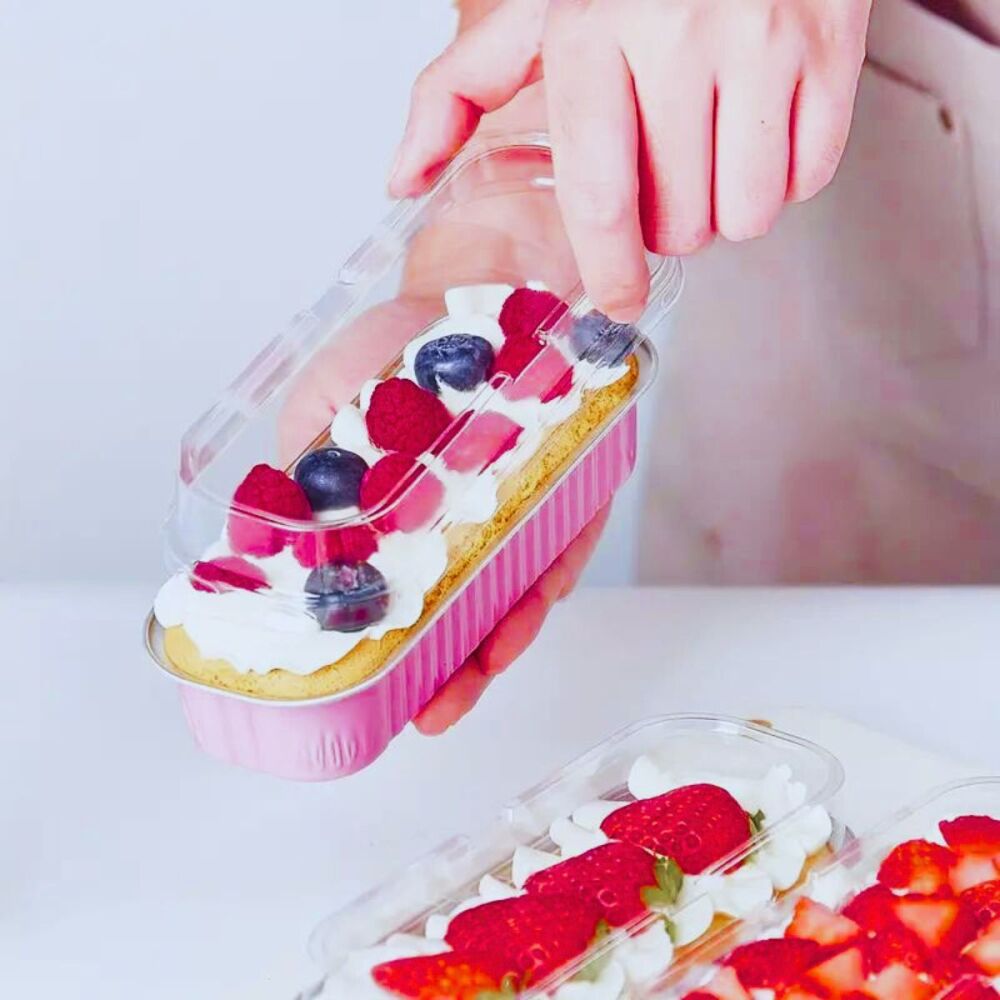 Purple Cupcakes Mini Loaf Tins with Lids (Pack of 5) - BLACK & WHITE