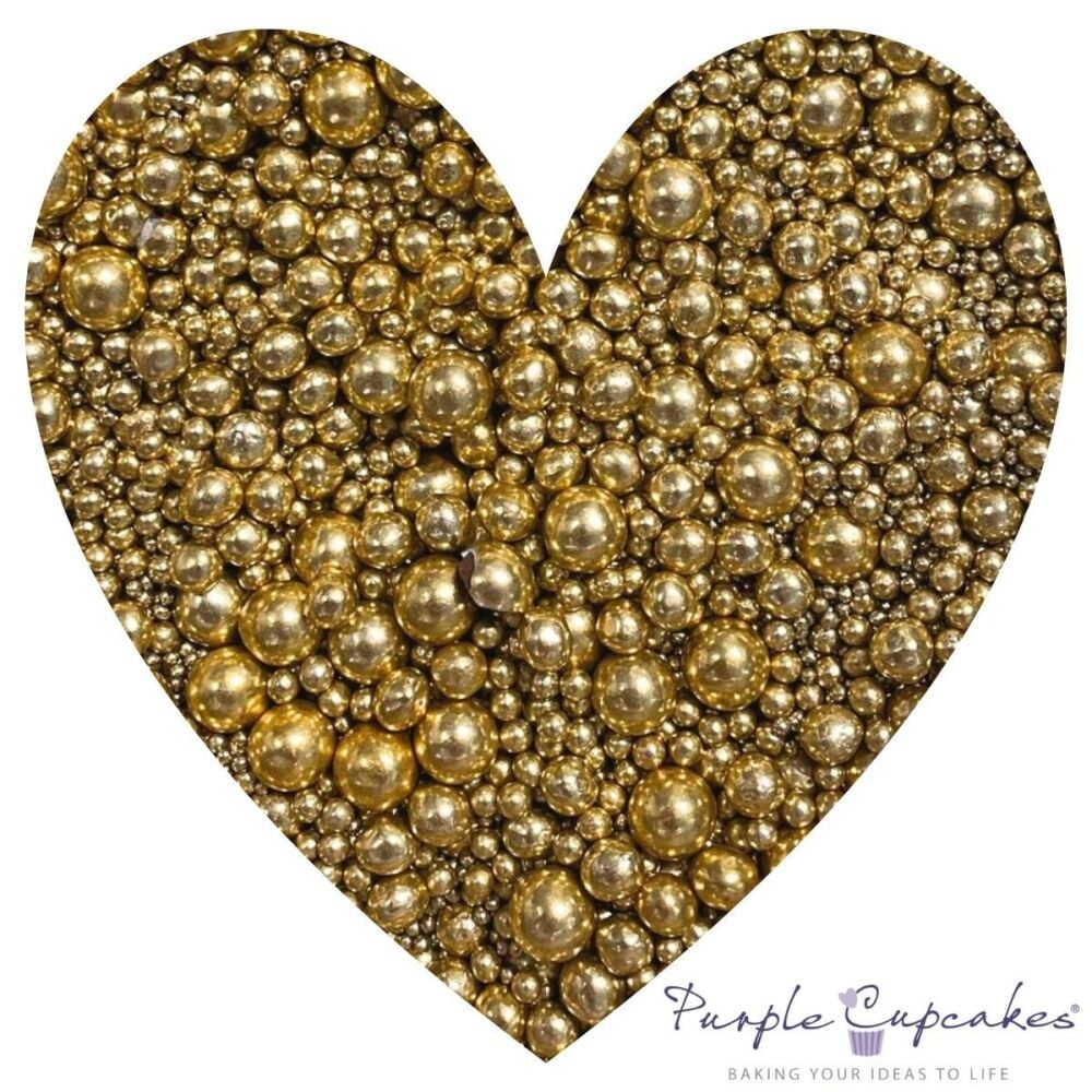 Purple Cupcakes - 2mm-10mm Metallic Shiny Gold Mix 100g