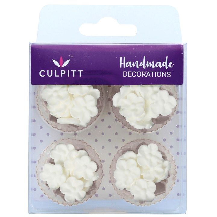 Culpitt Sugar Flowers & Leaves - Mini White Blossoms x 48 - BB 21/01/25