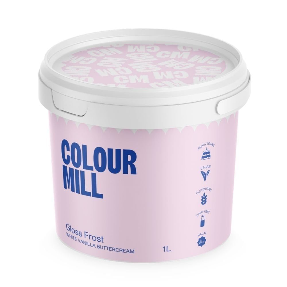 Colour Mill White Gloss Frost Swiss-Meringue Style Vanilla Buttercream - 1L - BB 20/01/25