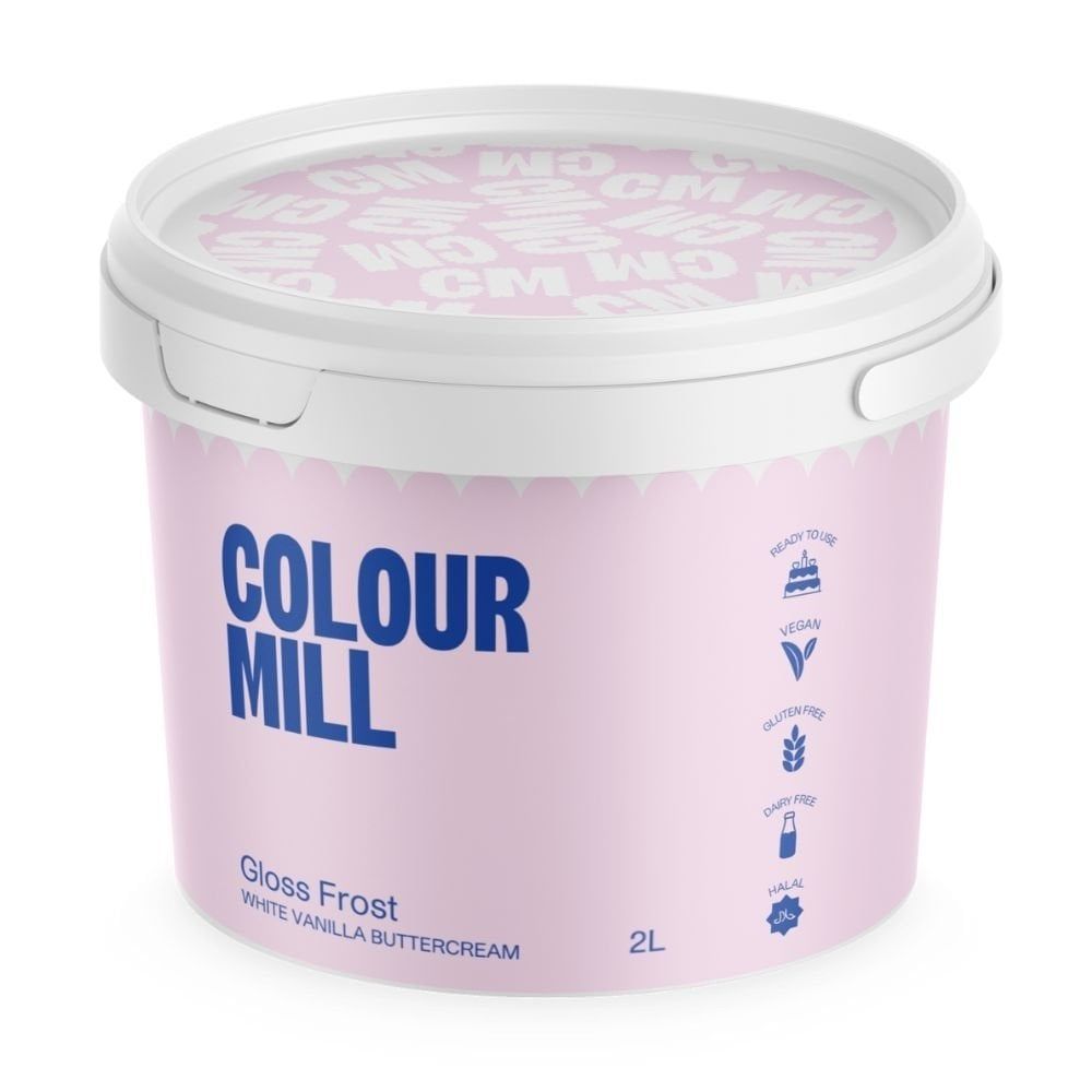 Colour Mill White Gloss Frost Swiss-Meringue Style Vanilla Buttercream - 2L - BB 19/01/25