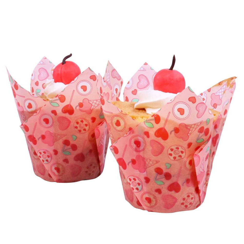 PME - Valentines Tulip Baking Cups - SWEET LOVE (Pack of 24)