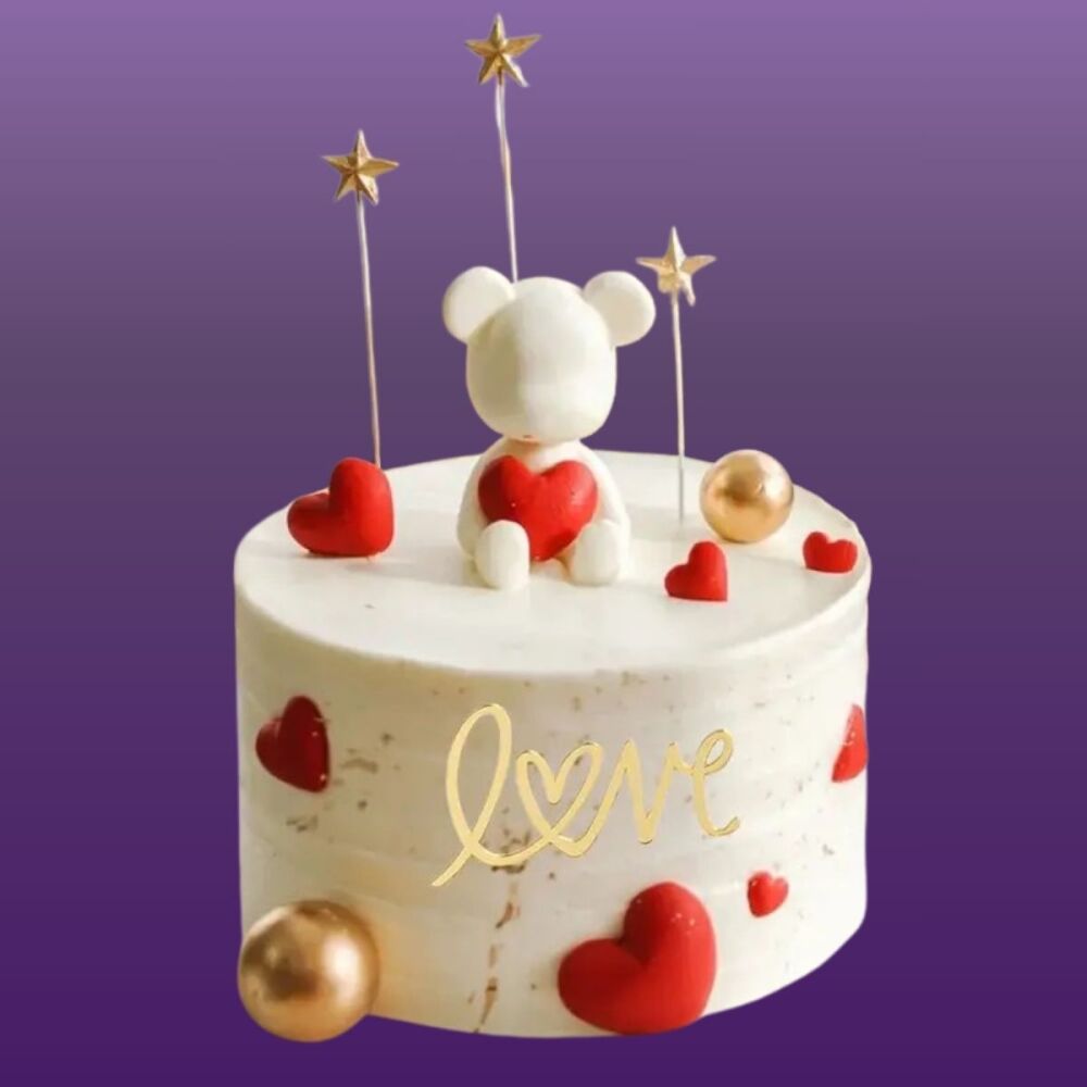 Acrylic Topper for cakes and cupcakes - LOVE (Gold)