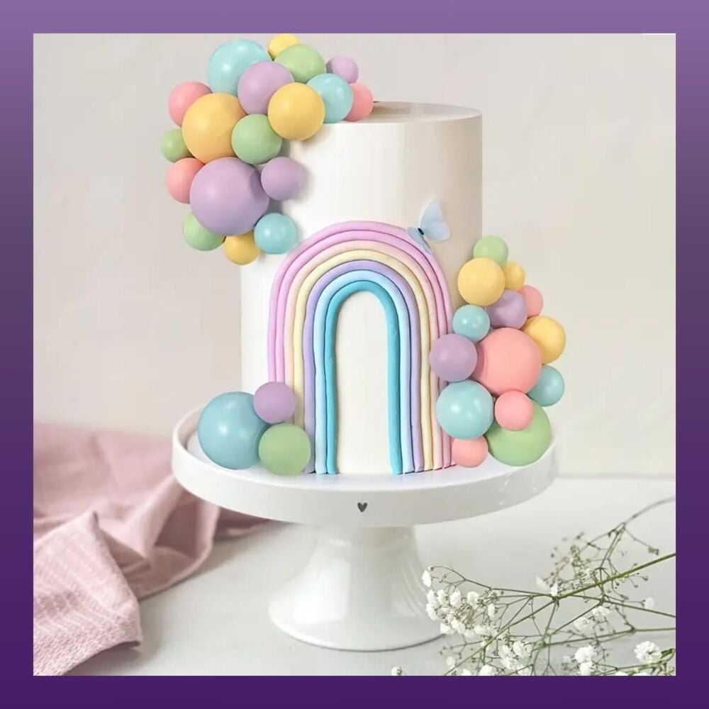 Pastel Multi-Colours Plastic Sphere Cake Balls Pack of 20 - Mixed Sizes