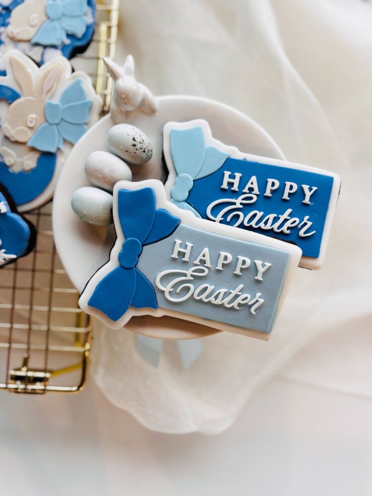 Boss Embossers - Debosser & Cutter - HAPPY EASTER TAG WITH BOW