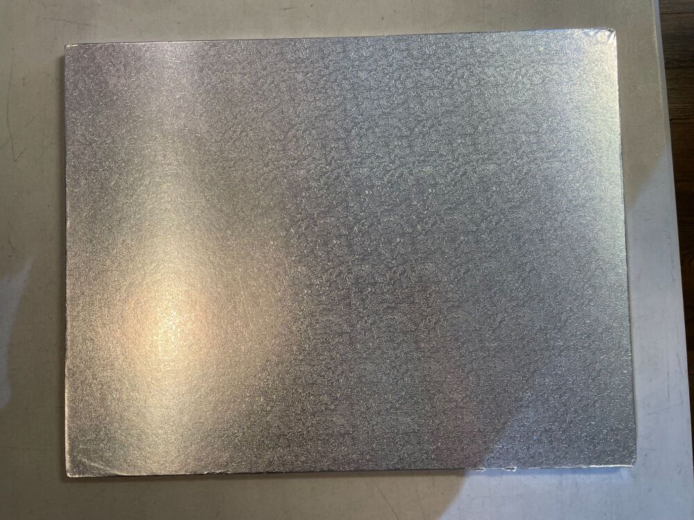Cake Drum - Rectangle Silver Drum 18" x 14" - *Slightly Damaged*