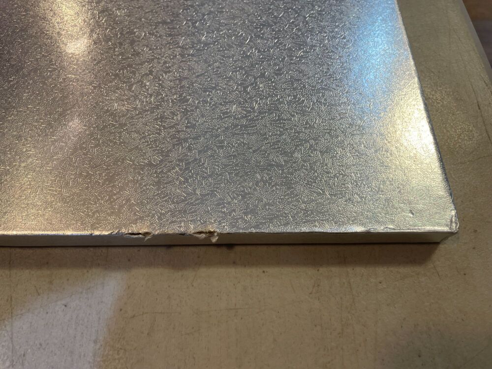 Cake Drum - Rectangle Silver Drum 18" x 14" - *Slightly Damaged*