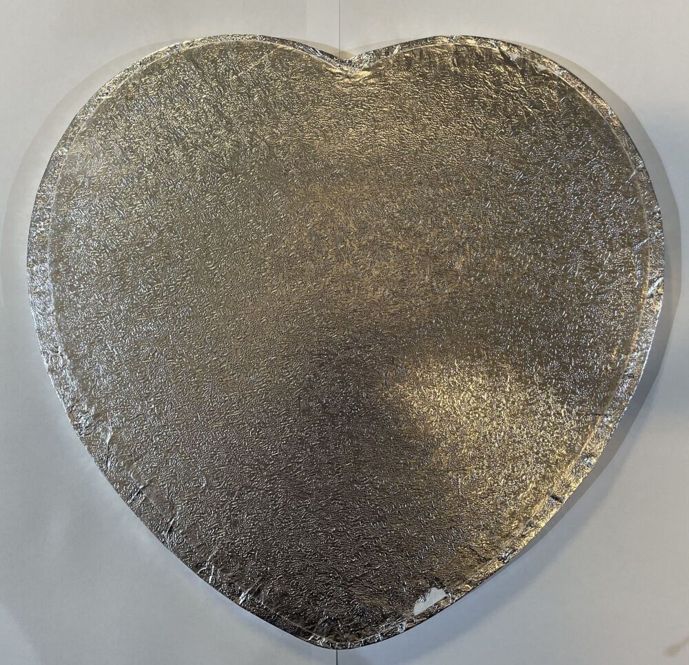Cake Drum - 10" Heart Shaped Silver - *Slightly Damaged*