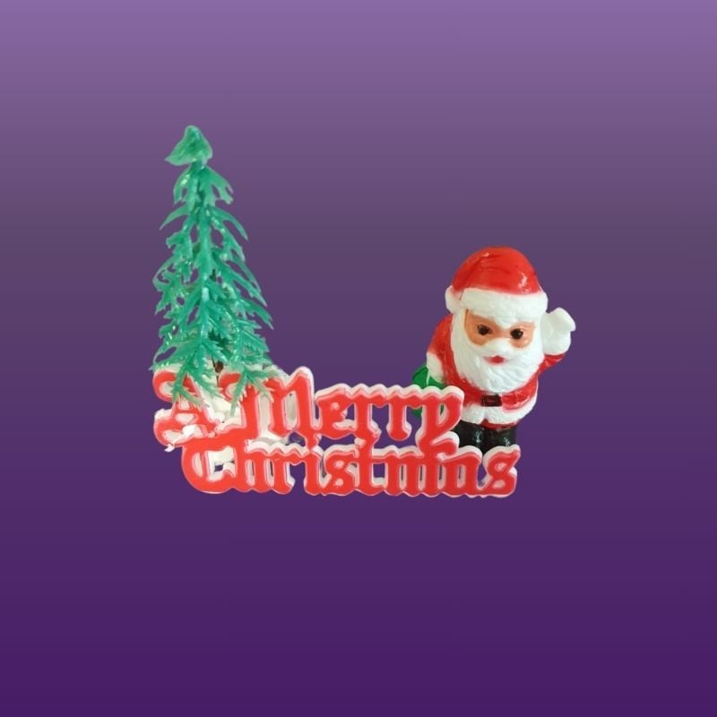 A Merry Christmas Cake Decoration - SANTA