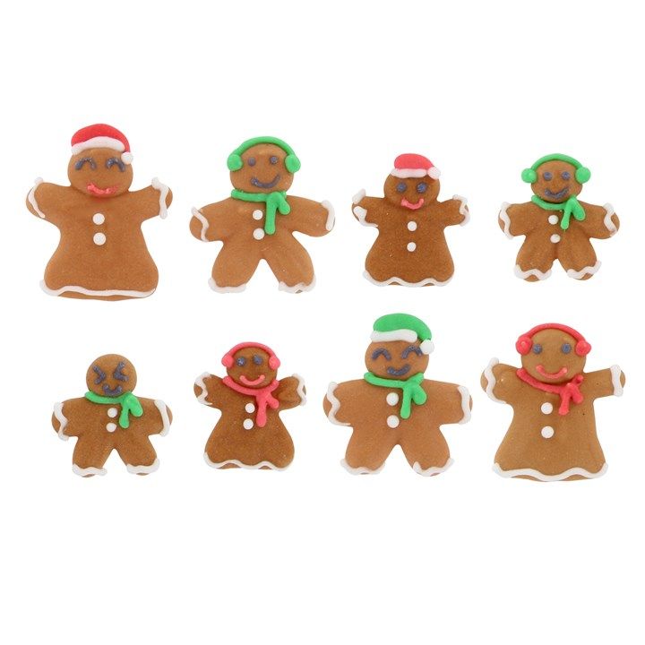 Edible Sugar Decorations - Gingerbread Family (Pack of 8)