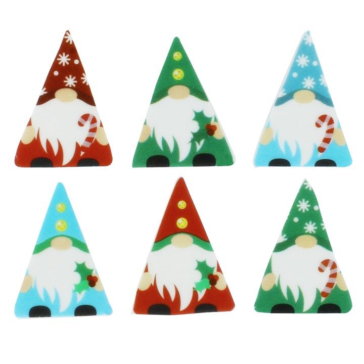 Edible Sugar Decorations - Christmas Gonks (Pack of 12)