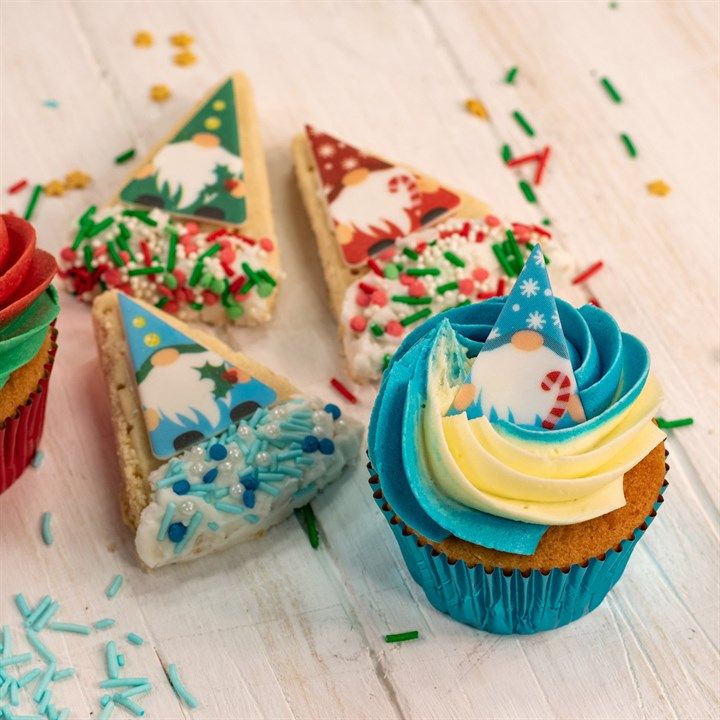 Edible Sugar Decorations - Christmas Gonks (Pack of 12)