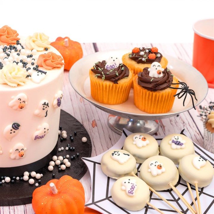 Edible Sugar Decorations - Halloween Ghost Pipings (Pack of 10)