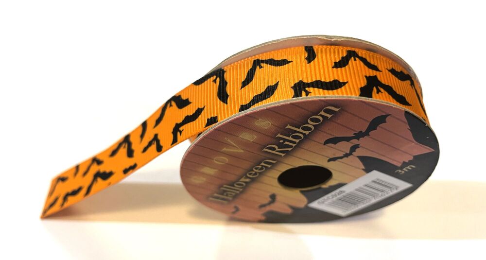 Halloween Patterned Ribbon : 15mm x 3mtrs - Bats