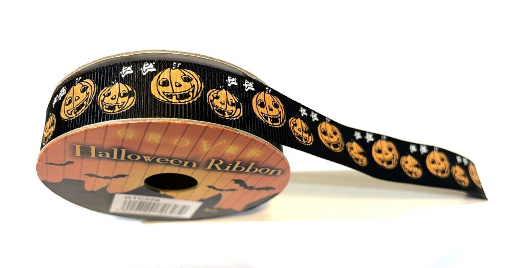Halloween Patterned Ribbon : 15mm x 3mtrs - Pumpkins