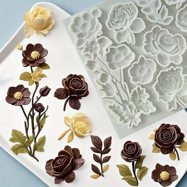 Silicone Chocolate Mould - FLORAL