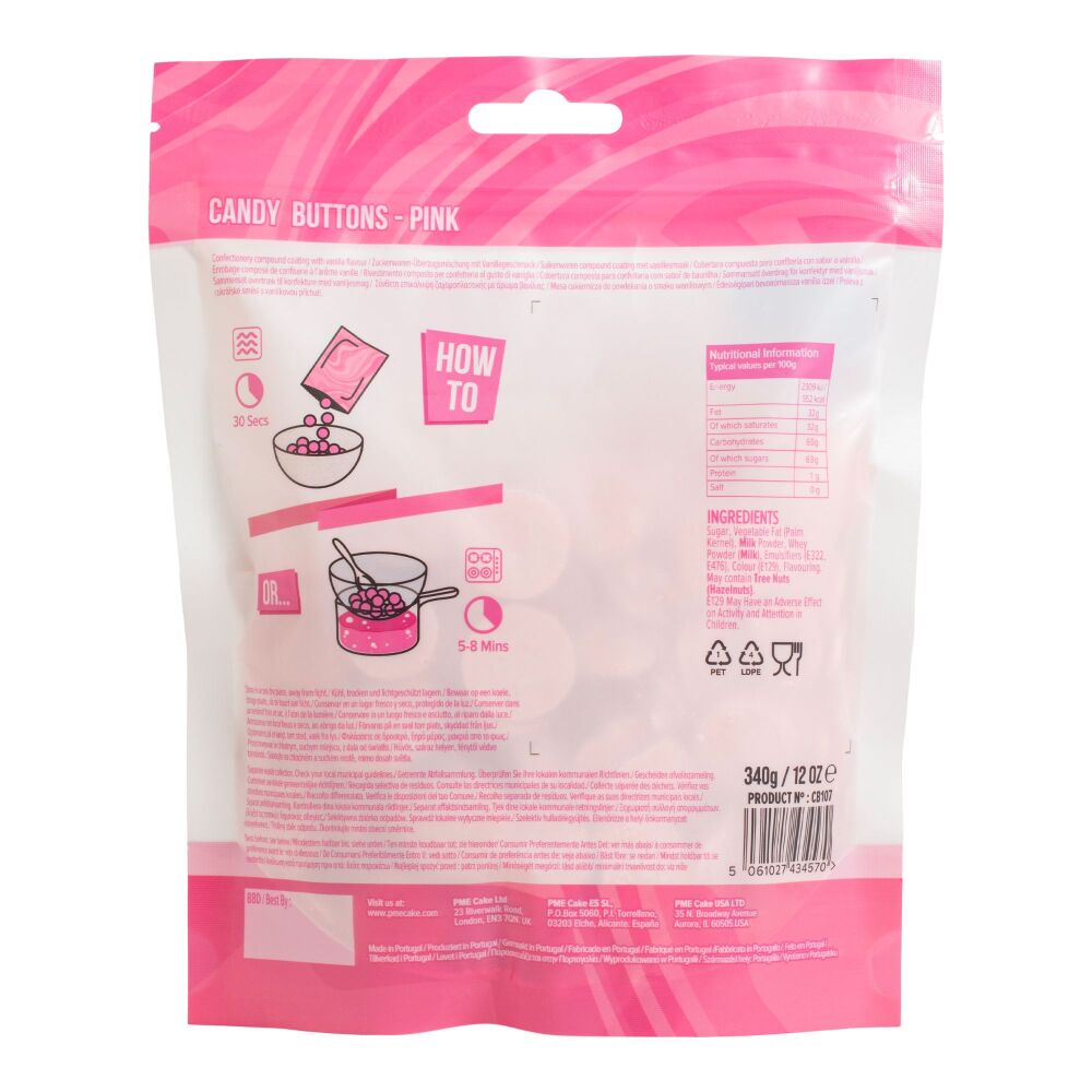 PME Candy Buttons 340g - PINK