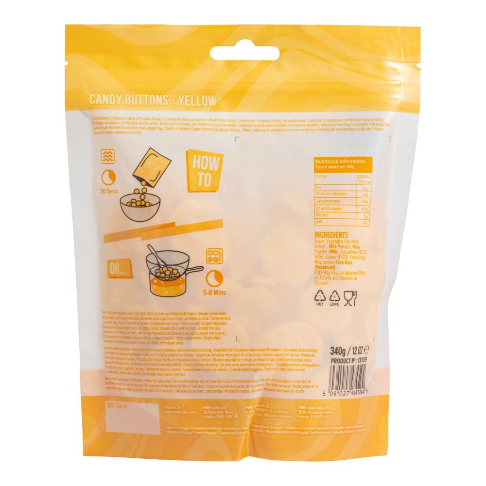 PME Candy Buttons 340g - YELLOW