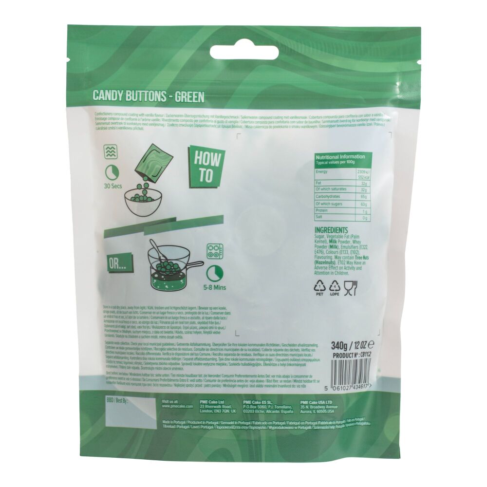 PME Candy Buttons 340g - GREEN