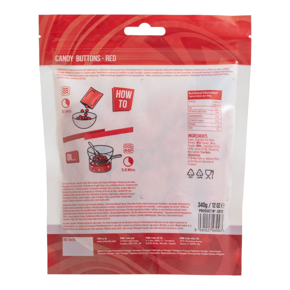PME Candy Buttons 340g - RED