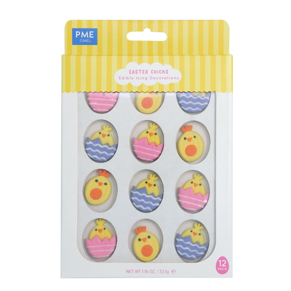 PME Edible Sugar Decorations -  Chicks (Pack of 12) - BB 06/11/25