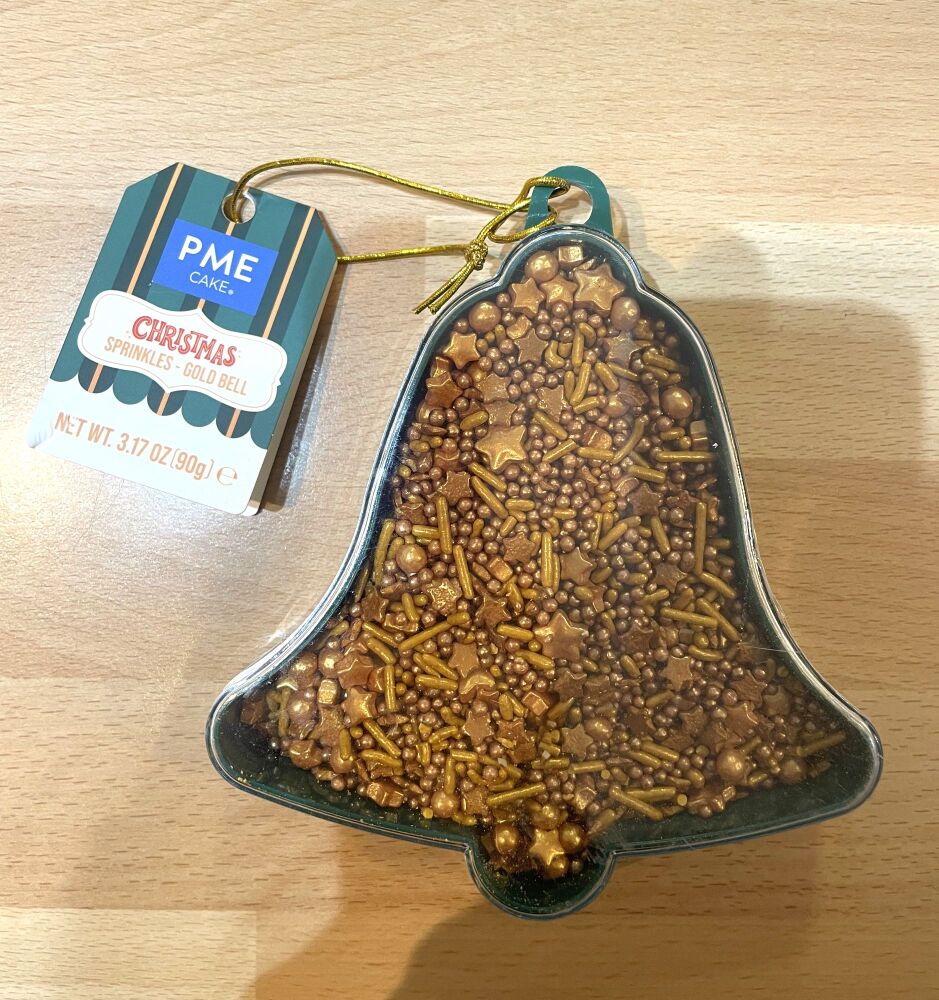 PME - Christmas Sprinkles - Gold Bell (90g) - *Slightly Damaged Packaging*