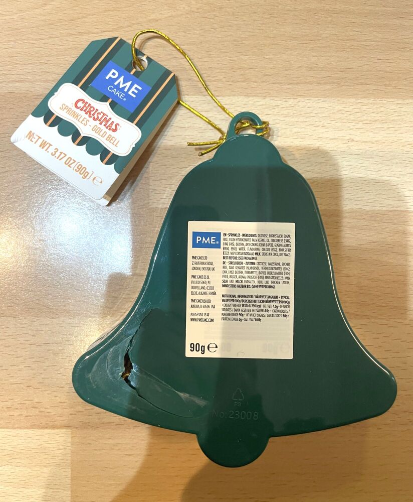 PME - Christmas Sprinkles - Gold Bell (90g) - *Slightly Damaged Packaging*