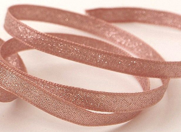 Lam&eacute; Ribbon 7mm x 5mtrs:  Rose Gold/Copper