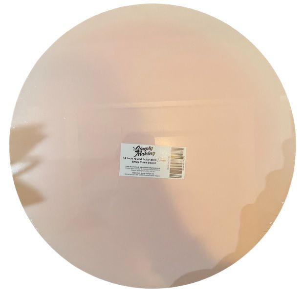 Cake Drum - 5mm Slim Masonite Cake Board - 14" Pastel Pink - *Slightly Faded*