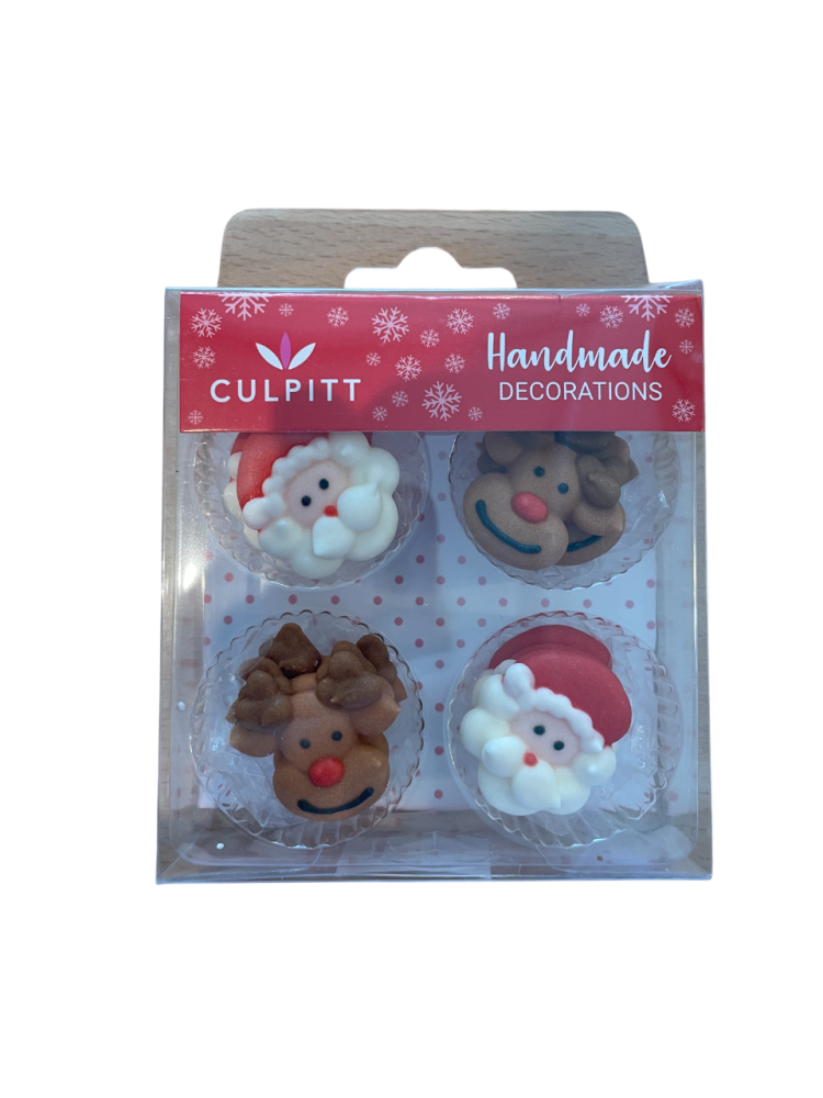 12 Santa & Rudolph Sugar Pipings