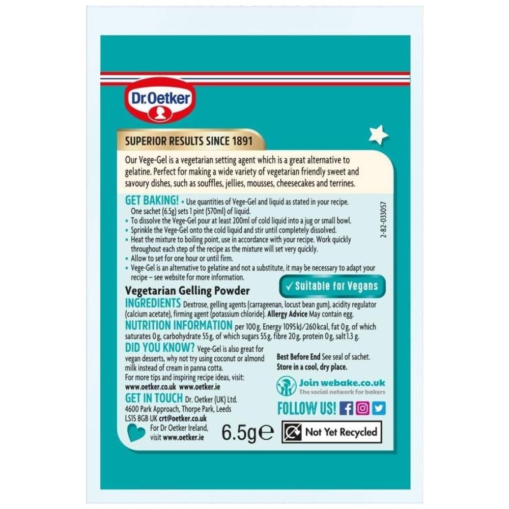 Dr. Oetker - Vegetarian Gelling Powder 6.5g (Pack of 3) - BB Jan 2026