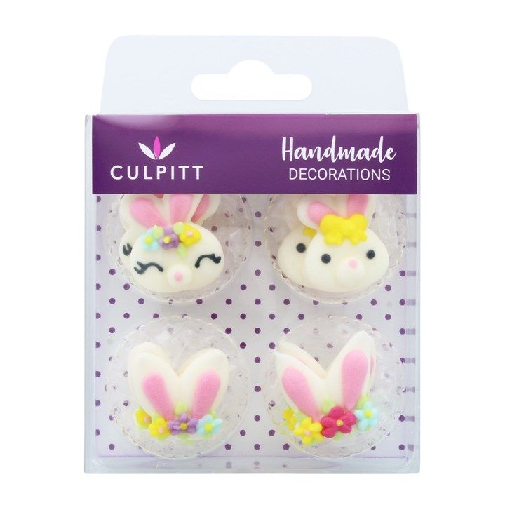 Cute Bunny Sugar Pipings - Pack of 12
