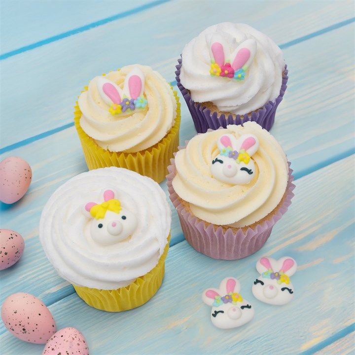 Cute Bunny Sugar Pipings - Pack of 12