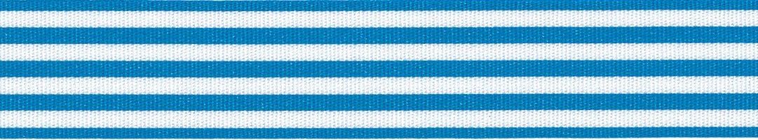 Ribbon: Stripes - Blue & White - 9mm x 5mtrs
