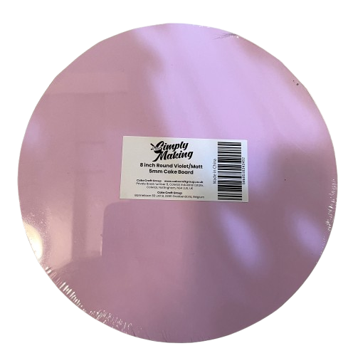 Cake Drum - 5mm Slim Masonite Cake Board - 8" Pastel Lilac - *Slightly Marked*