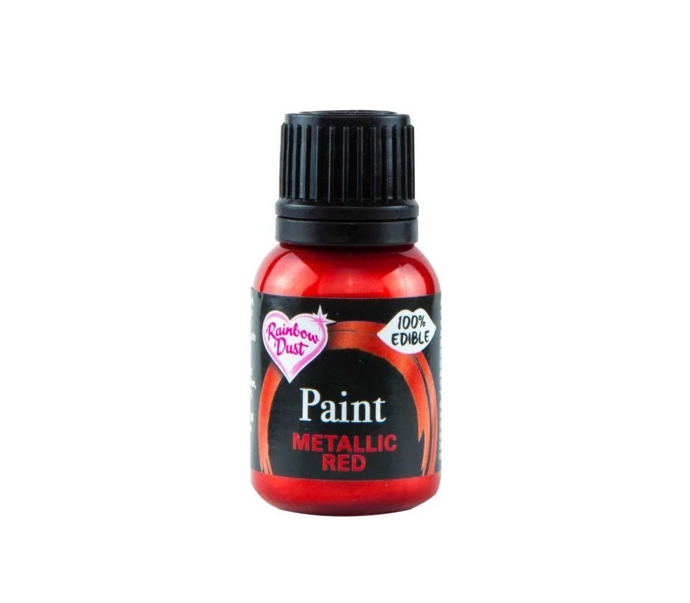 Metallic Edible Food Paint - Metallic Red 25g - Rainbow Dust - BB March 2026