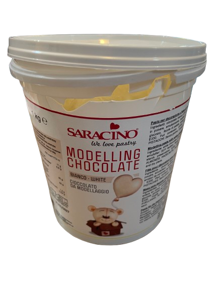 Saracino Modelling Paste 1Kg - White CHOCOLATE (1kg) - *Damaged Tub*