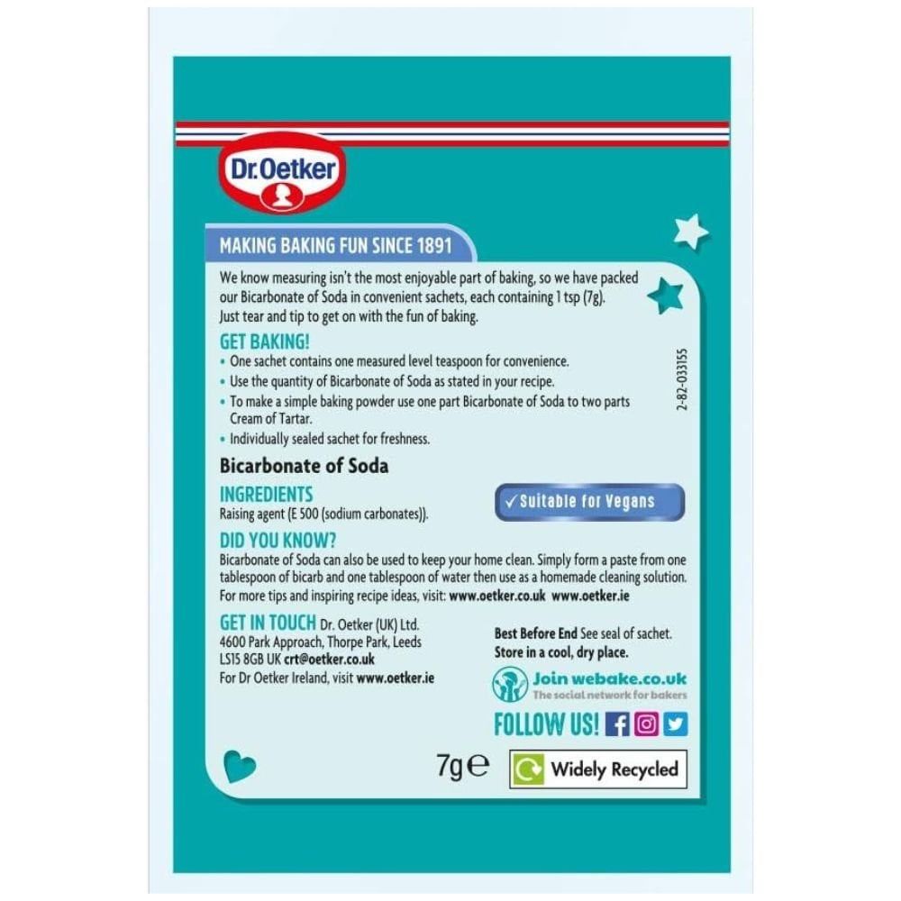 Dr. Oetker - Bicarbonate Of Soda Sachets 7g (Pack of 6) - BB May 2026