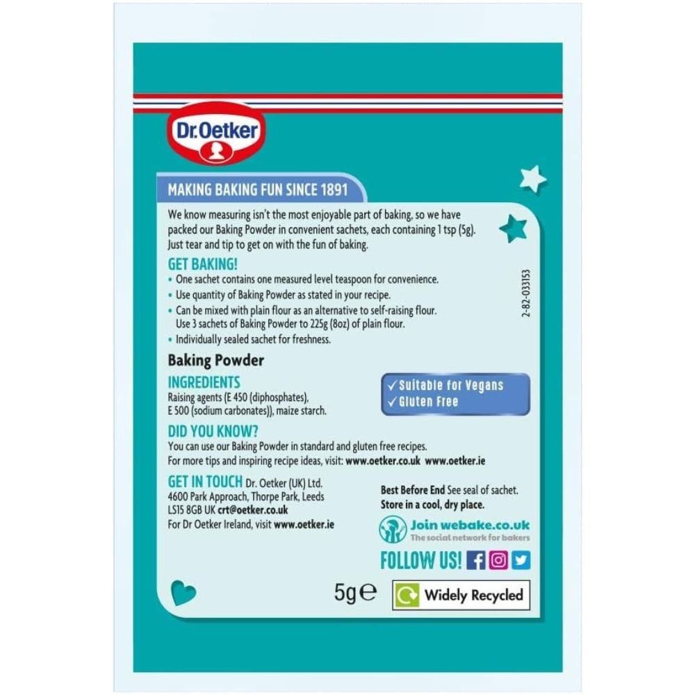 Dr. Oetker - Baking Powder Sachets 5g (Pack of 6) - BB May 2026