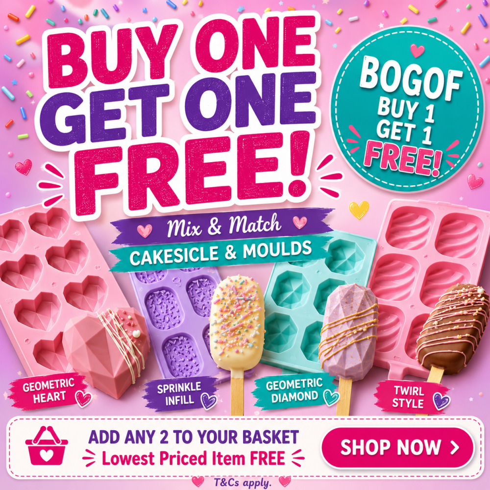 Geometric Cake Heart Mould - MEDIUM Geo Cake Hearts - Cakesicle - 3 hearts