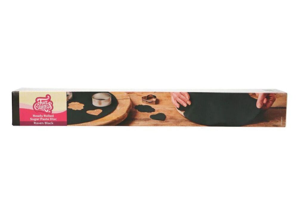 FunCakes Ready Rolled Sugar Paste Disc/Circle - RAVEN BLACK - BB 04/06/26