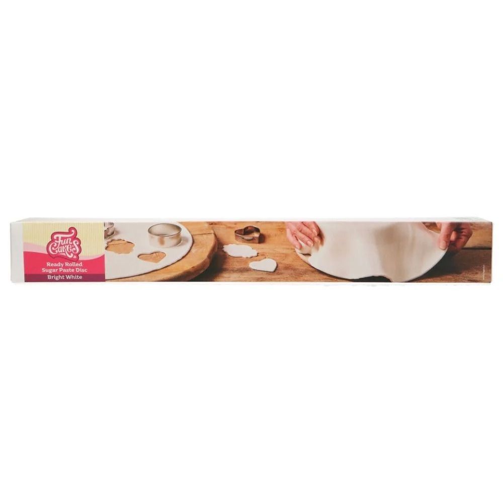 FunCakes Ready Rolled Sugar Paste Disc/Circle - BRIGHT WHITE - BB 02/07/26