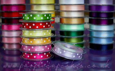 Polka Dot Ribbon 15mm wide x 5mtrs: Orchid (Lilac)