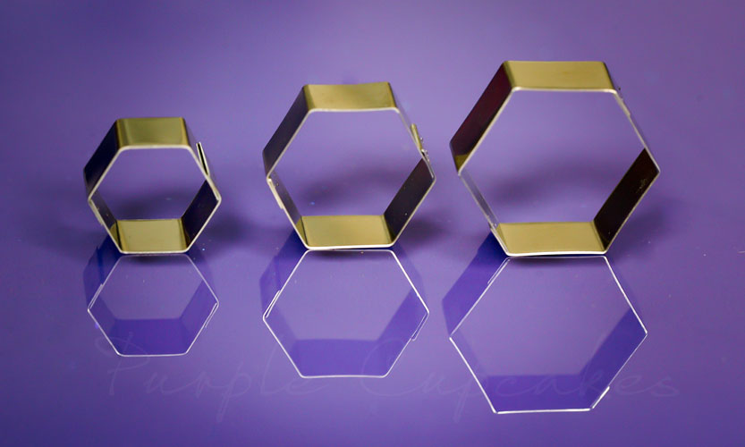 Purple Cupcakes Cutters - HEXAGONS x 3