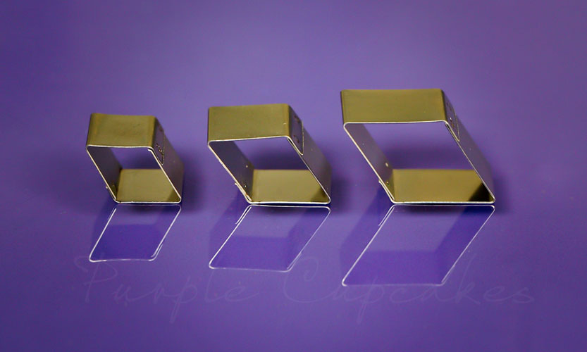 Purple Cupcakes Cutters - DIAMONDS x 3