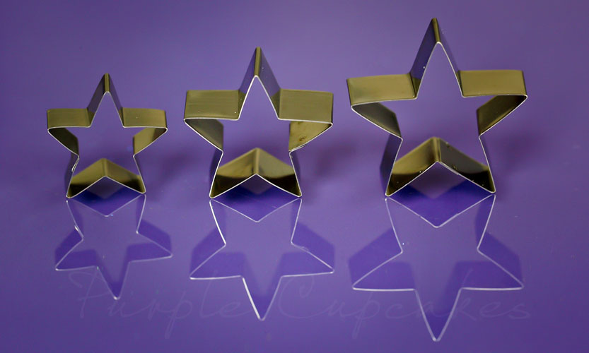 Purple Cupcakes Cutters - STARS x 3